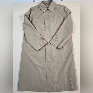 Vintage Saks Fifth Avenue Trench Coat Mens 42R Lightweight Tan Japan